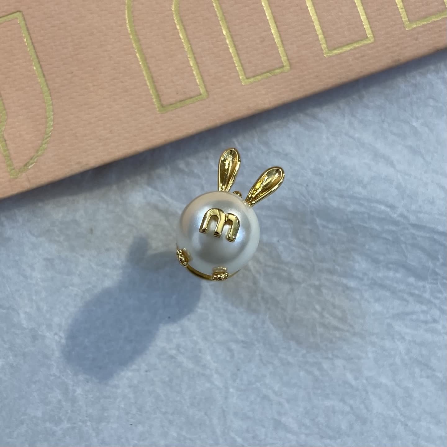 Miu Miu Gold Tone Pearl Earrings